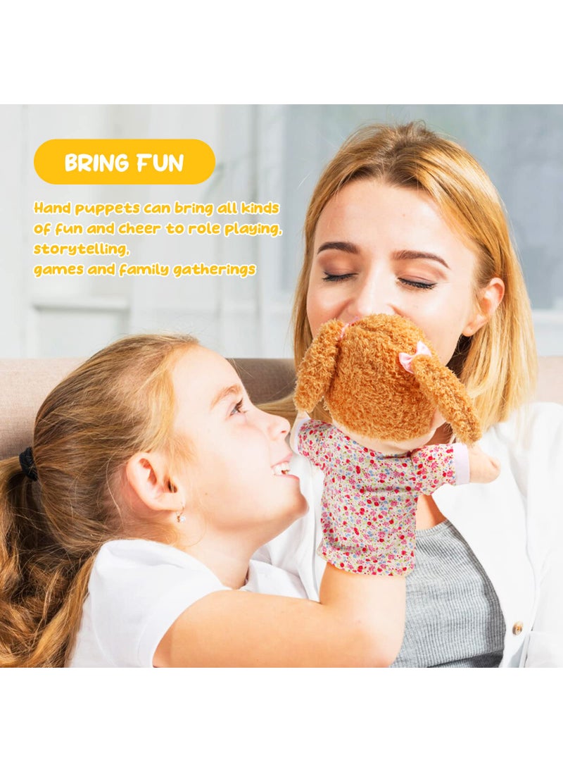 ZJoey 1 Pcs Family Hand Puppets 13 Inch Grandparents, Mom & Dad, Brother & Sister Plush Hand Puppet Toys Role-Play Toy Puppets for Kids Storytelling Imaginative Pretend Play Teaching Preschool(Sister)  - Image 3
