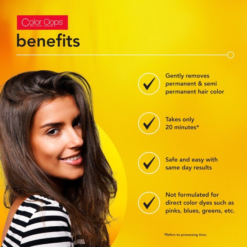 Color Oops كولور أوبس مزيل لون الشعر بقوة إضافية، 1 تطبيق، مزيل صبغة الشعر يعمل في 20 دقيقة، يزيل الصبغة الدائمة وشبه الدائمة بأمان، خالي من الأمونيا والتبييض - Image 4