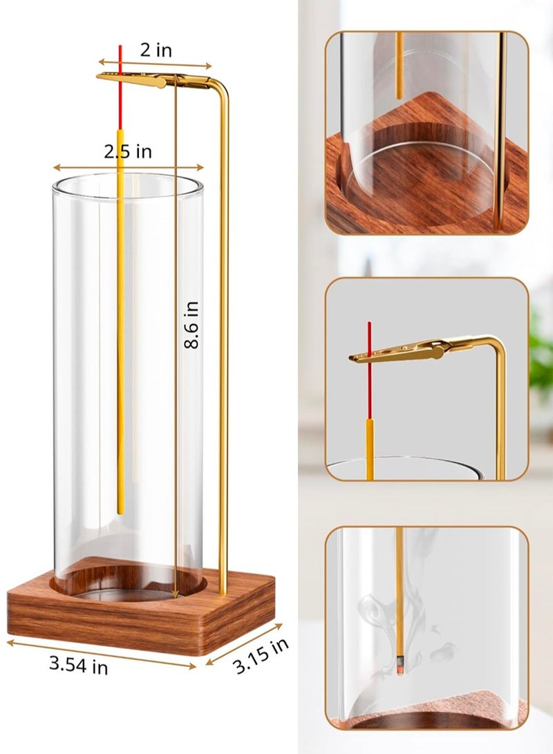 سيتا حامل بخور خشبي، صينية لجمع الرماد للعصي، ديكور منزلي مصنوع يدويًا للتأمل واليوغا والاسترخاء - Image 2