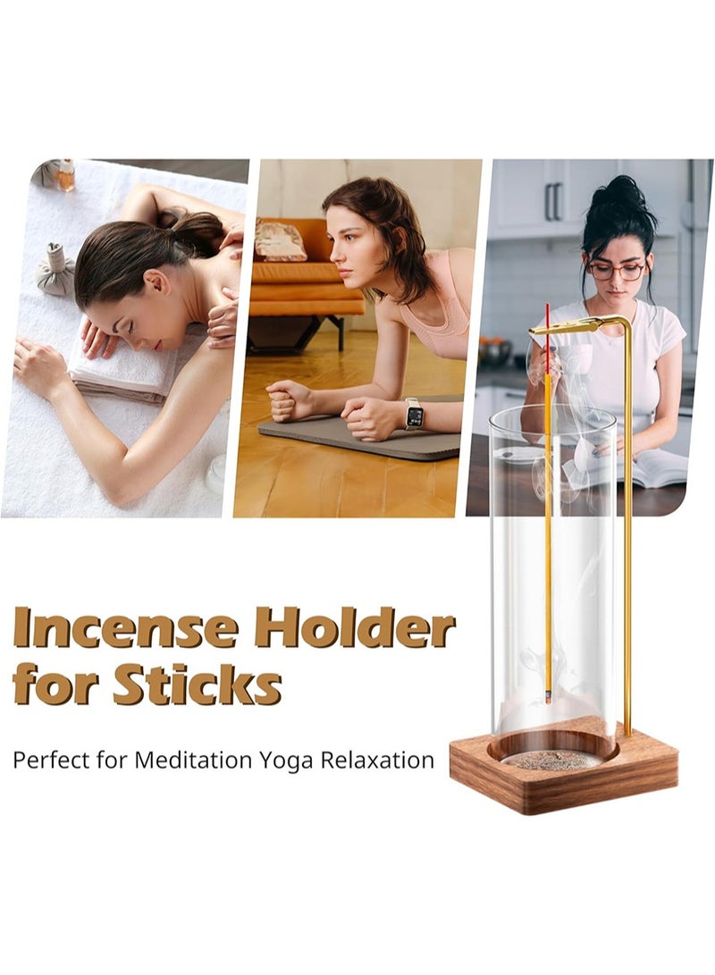 سيتا حامل بخور خشبي، صينية لجمع الرماد للعصي، ديكور منزلي مصنوع يدويًا للتأمل واليوغا والاسترخاء - Image 5