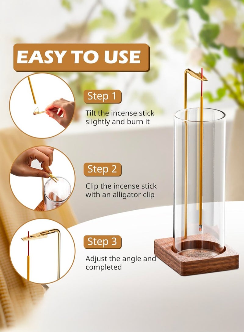 سيتا حامل بخور خشبي، صينية لجمع الرماد للعصي، ديكور منزلي مصنوع يدويًا للتأمل واليوغا والاسترخاء - Image 3