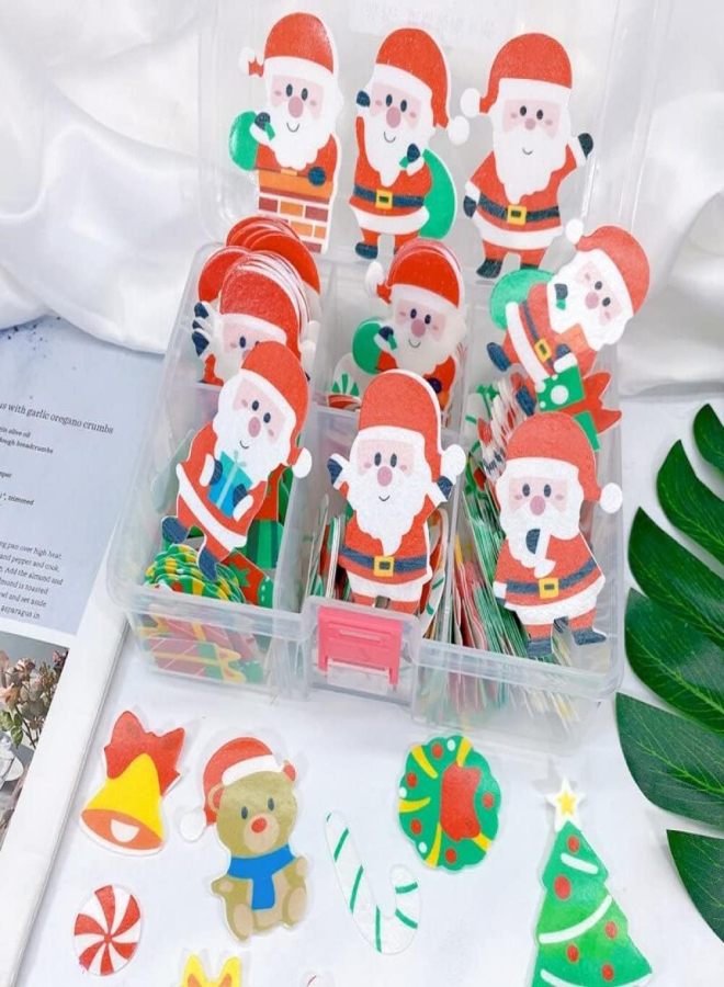 100 Uds. Adornos Navideños para Cupcakes De Papá Noel, Papel De Oblea Comestible, Adornos para Pasteles De Hadas, Decoración para Hornear Pasteles De Cumpleaños - Image 3