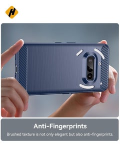 HuHa Protective Cover For Nothing Phone 3a Carbon Fiber Brushed Texture TPU Phone Case (Blue)  - Image 5