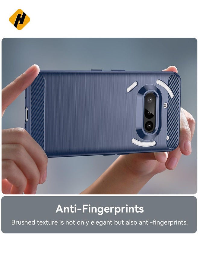HuHa Protective Cover For Nothing Phone 3a Carbon Fiber Brushed Texture TPU Phone Case (Blue)  - Image 5