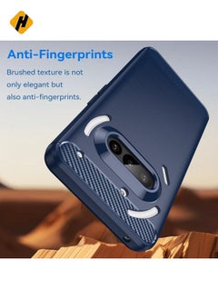 HuHa Protective Cover For Nothing Phone 3a Carbon Fiber Brushed Texture TPU Phone Case (Blue)  - Image 3