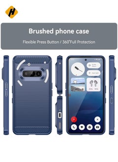 HuHa Protective Cover For Nothing Phone 3a Carbon Fiber Brushed Texture TPU Phone Case (Blue)  - Image 2