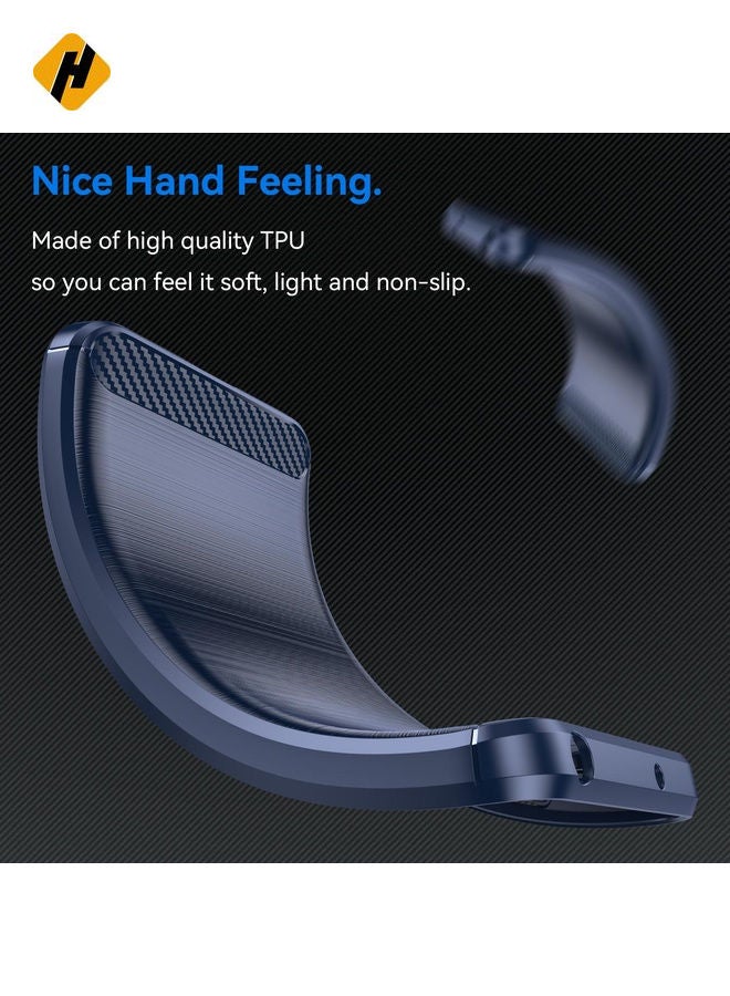 HuHa Protective Cover For Nothing Phone 3a Carbon Fiber Brushed Texture TPU Phone Case (Blue)  - Image 4