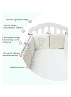 DUNISO 6 pieces of baby crib protective pads, male and female universal pure cotton rectangular surround pads, children's bed surround, soft, breathable and anti collision, 30cm * 30cm  - Image 3