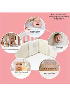 DUNISO 6 pieces of baby crib protective pads, male and female universal pure cotton rectangular surround pads, children's bed surround, soft, breathable and anti collision, 30cm * 30cm  - Image 4