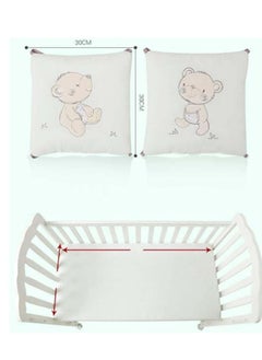 DUNISO 6 pieces of baby crib protective pads, male and female universal pure cotton rectangular surround pads, children's bed surround, soft, breathable and anti collision, 30cm * 30cm  - Image 2