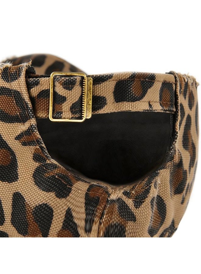 Ptduabenlu Classic Low Profile Baseball Cap for Men Women Adjustable Cotton Trucker Hats Dad Hat Plain Cap, Leopard Khaki, One size - Image 5