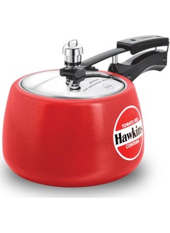 Hawkins 3 Liters Contura Cermaic Coated Aluminium Pressure Cooker With Stainless Steel Lid,Tomato Red  - Image 1
