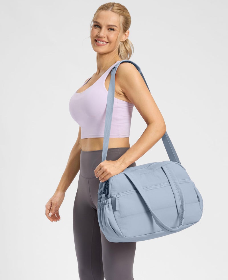 Uselike Gym Bag for Women, Travel Duffle Bags with Wet Pocket, Lightweight Carry on Bag Overnight Weekender Duffel Bag, Water Resistant (Haze Blue) - Image 5