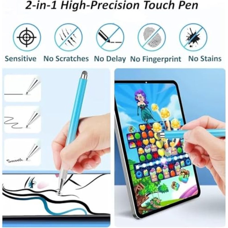 قلم شاشة لجهاز Samsung Galaxy Tab A11+/A11/A9+/A9/A8+/A8 قلم Android عالمي متوافق مع iOS/Microsoft/Android Tablet والهواتف وجميع الأجهزة التي تعمل باللمس أبيض - Image 4