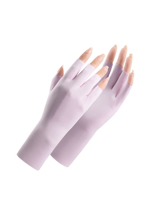 قفازات نسائية واقية من أشعة الشمس بدون أصابع للوقاية من الأشعة فوق البنفسجية للوقاية من الأشعة فوق البنفسجية قفازات للقيادة أثناء ركوب الخيل في الصيف في الهواء الطلق للنساء الفتيات