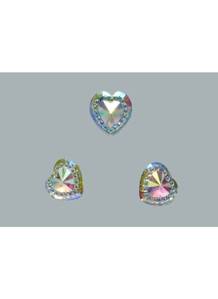CICI Silver Diamond Half Pearl Heart Beads 25 Pieces  - Image 1