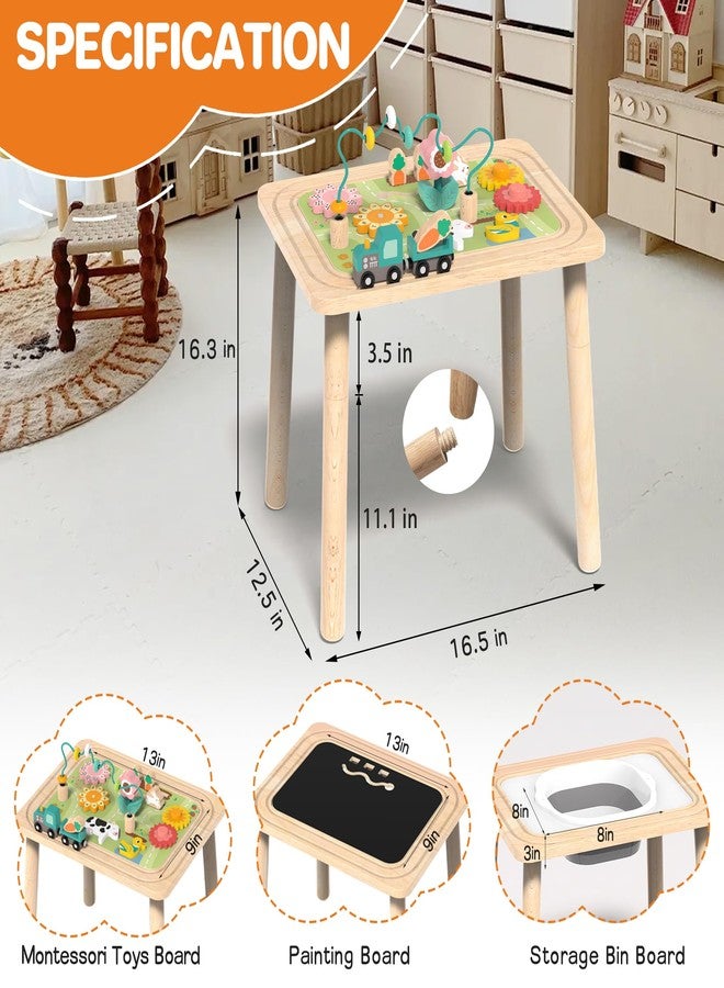 Himold Activity Table for Kids 6-36 Months, 9 in 1 Wooden Montessori Toys with Bead Maze Shape Sorter Train Toy, Baby Sensory Table Toddler Toys 1st Birthday Gifts for Kids - Image 2