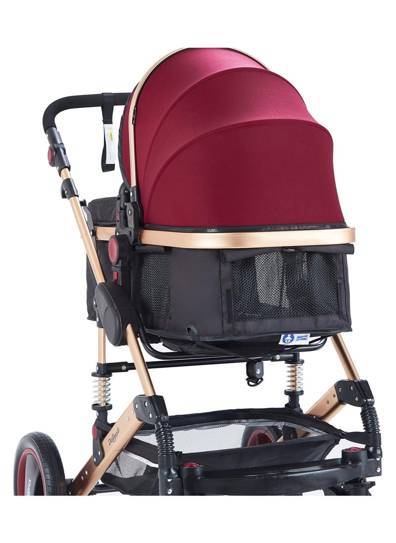 Generic Daliya Bambimo 2-in-1 Combination Pushchair 9-Piece Set Including Carry Bath & Sports Seat / Buggy 1-Click System / Aluminium Frame / Full Rubber Tyres...  - Image 4
