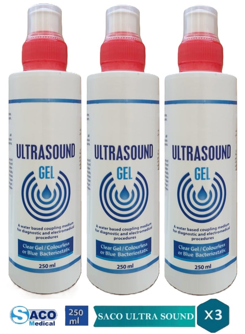 ساكو الترا ساوند جل بالموجات فوق الصوتية اقل حركة عالي اللزوجة  ومضاد للجراثيم 250 مل من ساكو ( 3 عبوة ) - Image 1