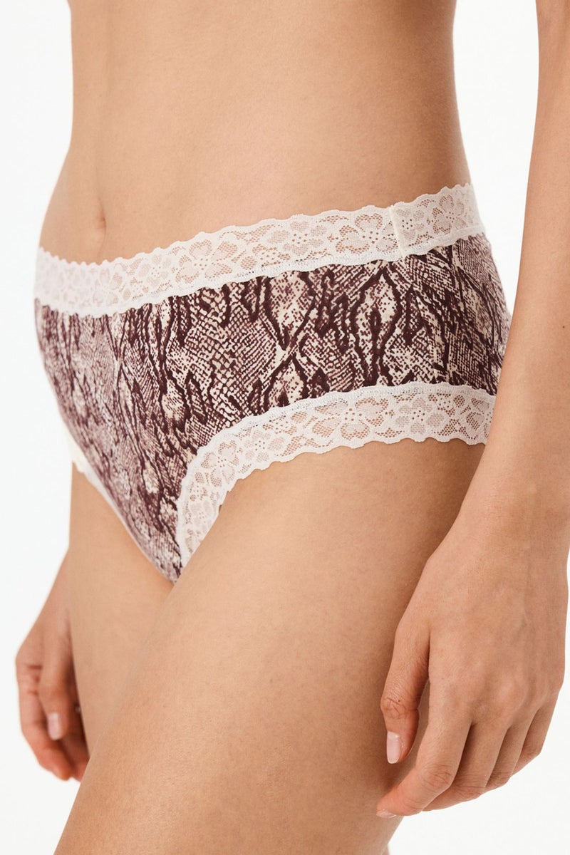 PENTI Comfy Cotton Cheeky Snake Print Hipster Briefs - Image 1
