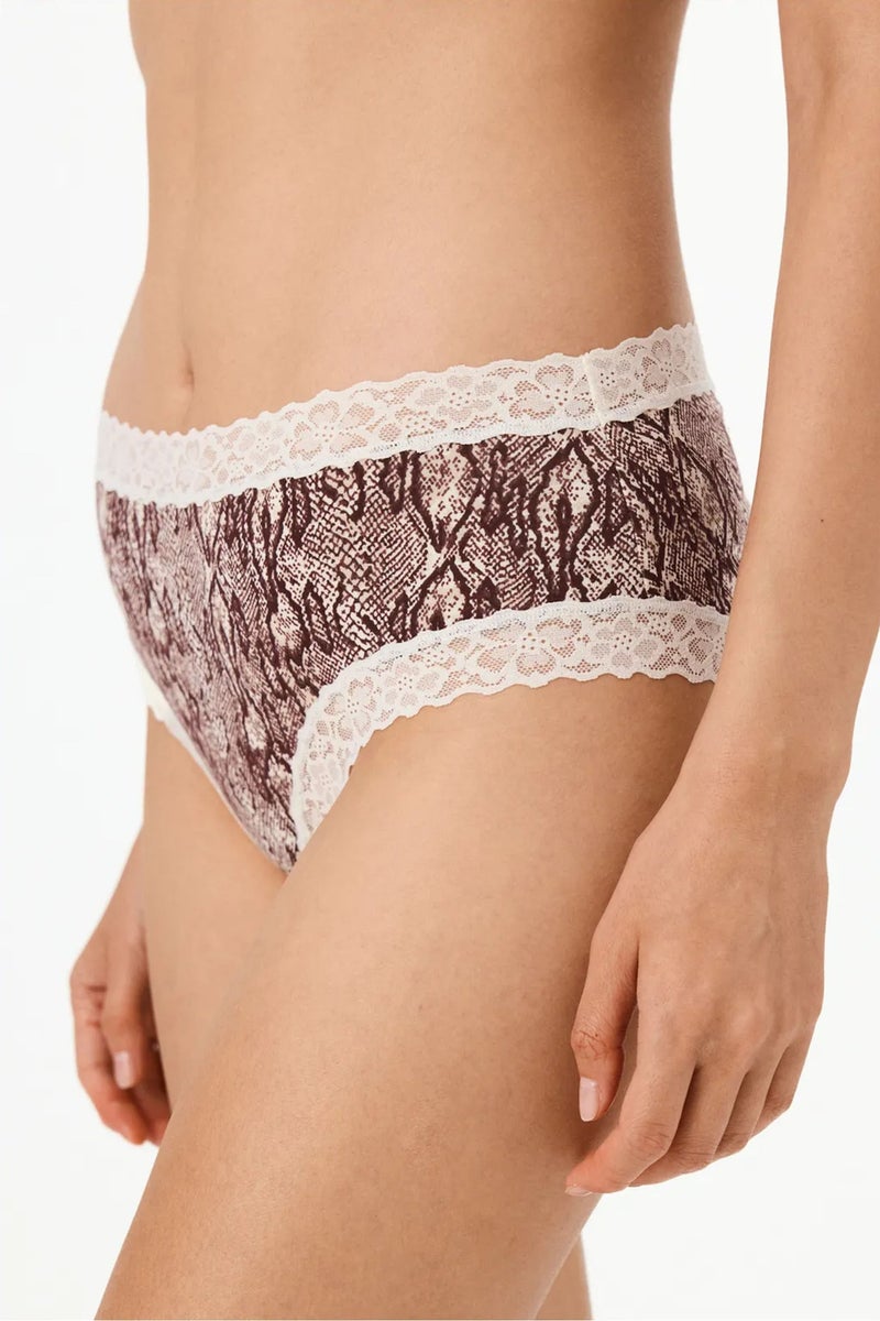 PENTI Comfy Cotton Cheeky Snake Print Hipster Briefs - Image 3