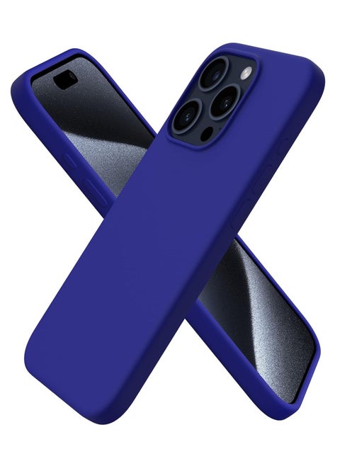 Compatible with iPhone 13 Pro Case  Liquid Silicone 3 Layers Full Covered Soft Gel Rubber Cover, Shockproof Protective Slim Phone Case with Anti-Scratch Microfiber Lining-Klein Blue