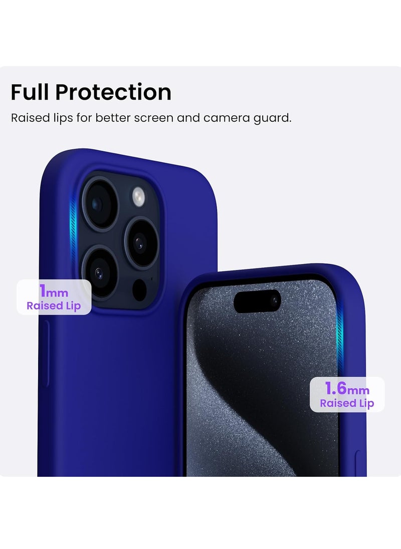 Generic - Compatible with iPhone 13 Pro Case  Liquid Silicone 3 Layers Full Covered Soft Gel Rubber Cover, Shockproof Protective Slim Phone Case with Anti-Scratch Microfiber Lining-Klein Blue - Image 1