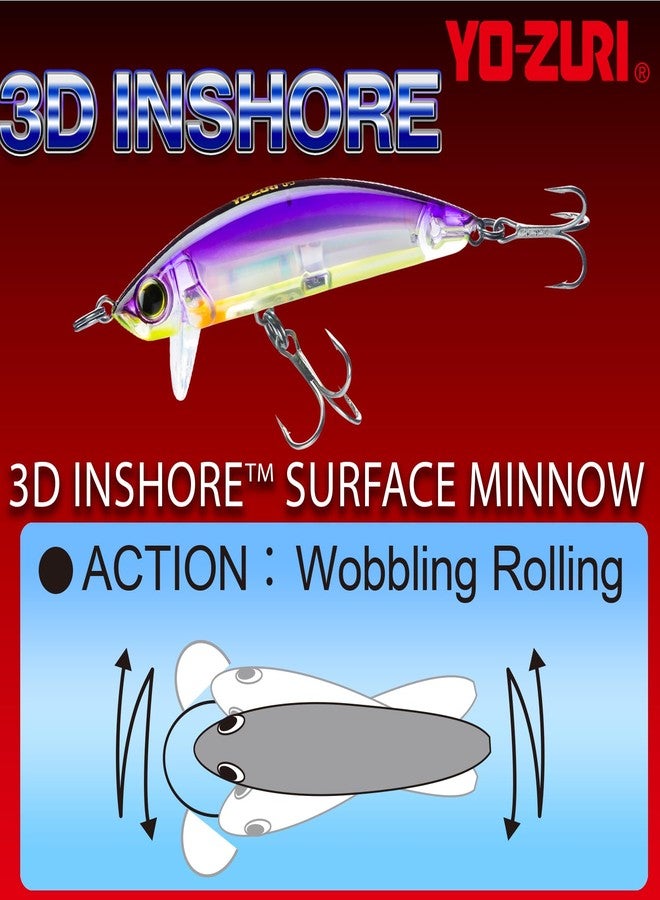 Duel Yo-Zuri Yo-Zuri 3D Inshore Surface Minnow (F) 90mm 3-1/2" Red Head Floating Lure - Image 4
