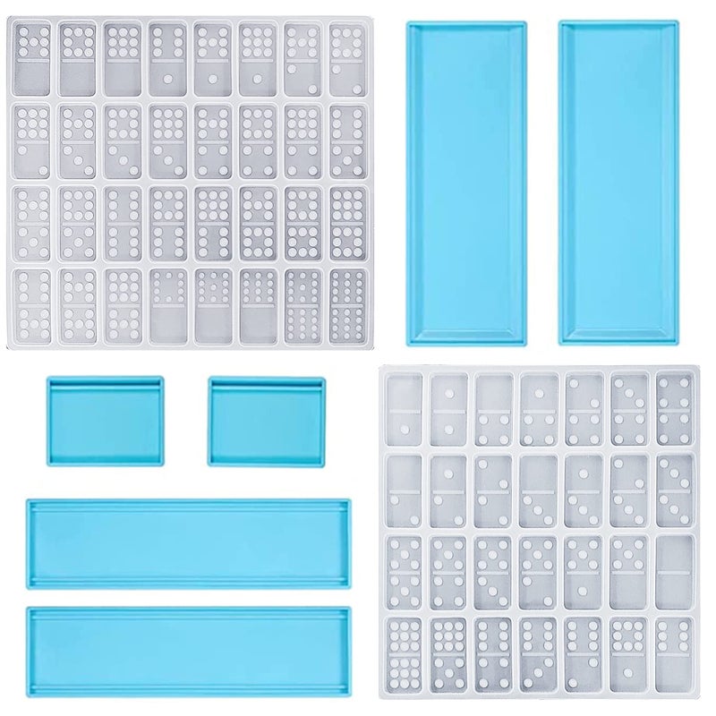 3 Packs Domino Molds and Dominoes Box Molds CNYMANY 60 Cavities Double 9 Silicone Epoxy Resin Casting Jumbo Mold Clay Mold Storage Box Mold for DIY Pendant Jewelry Crafts Making Tool