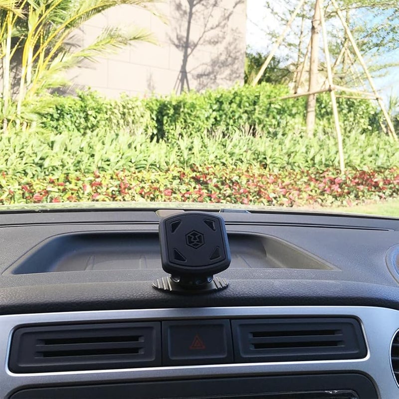 Black Magnetic Car Phone Mount 360 Adjustable Magnet Head Secure Dashboard Holder Universal Compatible - Image 1