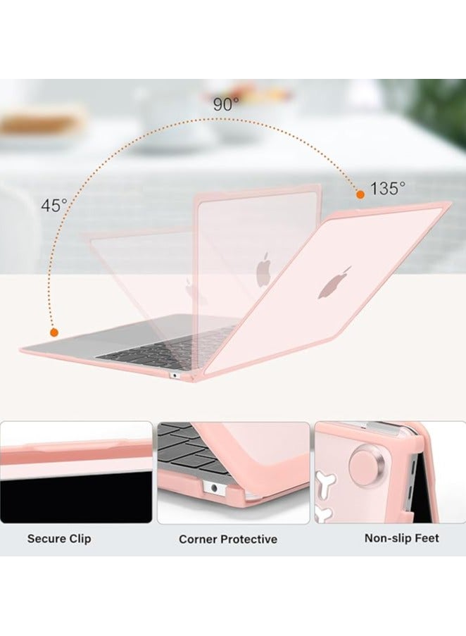 erorex Compatible with MacBook Air 13 inch Case 2022 2021 2020 2019 2018 A2337 M1 A2179 A1932, Soft TPU Bumper Anti-Fingerprint Plastic Hard Case&Keyboard Cover for MacBook Air 13.3, Pink - Image 3