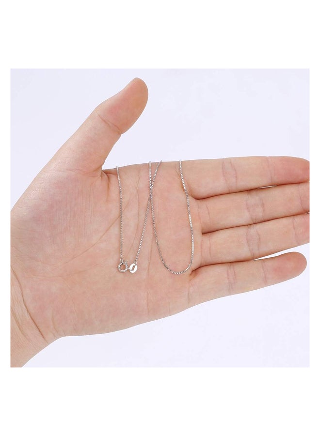 Sterling Silver Chain for Women Girls 0.8mm Upgraded Italian Spring Clasp Chain Necklace, Ultra Thin and Strong - Image 3