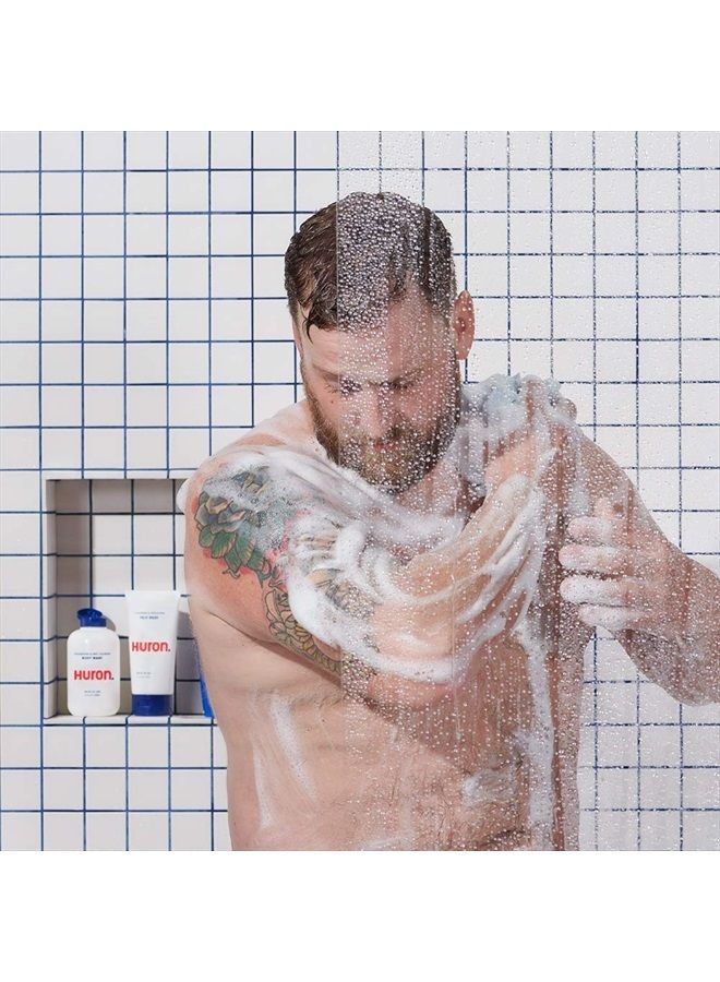 Huron Men's Moisturizing Body Wash - Refreshing & Invigorating Body Wash - Made With Coconut Oil, Vitamin E & Witch Hazel - Vegan, Cruelty-Free - Original Citrus + Eucalyptus, 12.2 fl oz (2 Pack) - Image 4