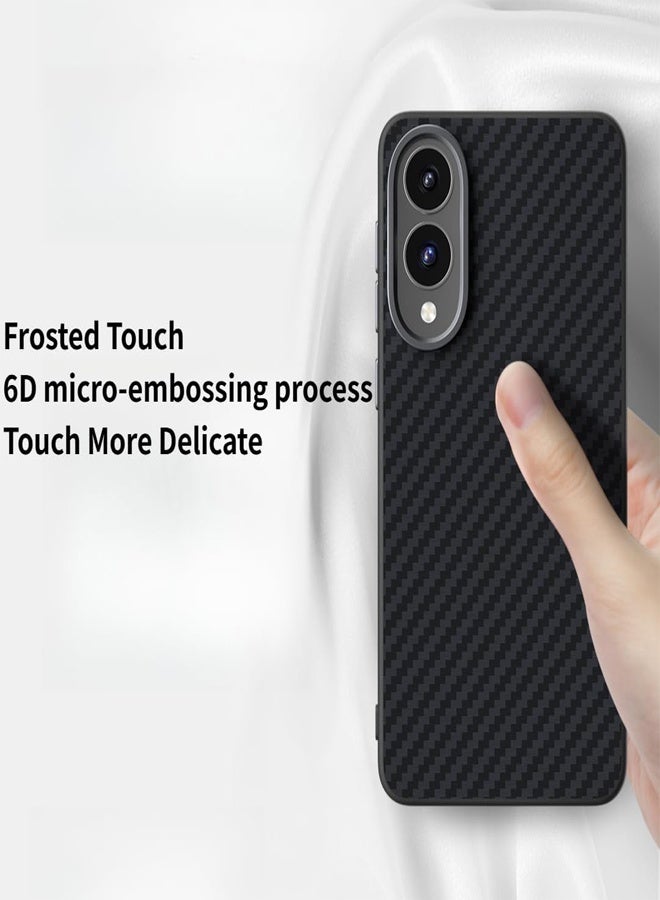 Magnetic Case Compatible with Samsung Galaxy S25 Edge Case Carbon Fiber Texture Anti Fingerprint Ultra Thin Shockproof Protective Cover Support Wireless Charging Black - Image 2