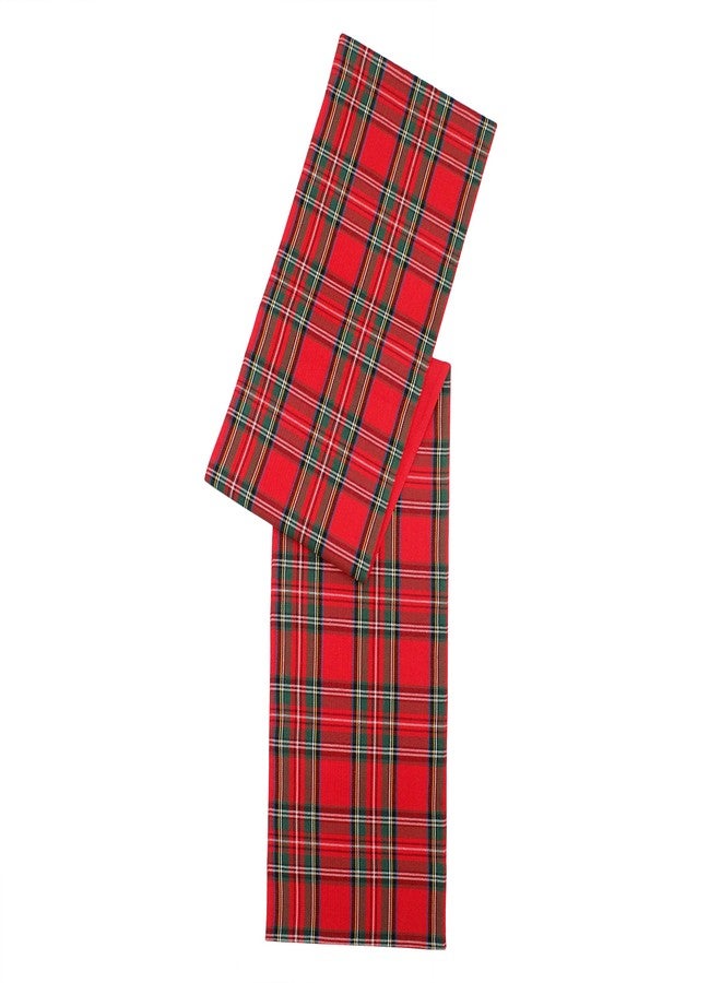 COTTON CRAFT Christmas Table Runner - Xmas Tartan Plaid Festive Tablerunner - Pure Cotton Gingham Buffalo Check Reusable Decorative Holiday Party Celebration Table Décor – 13x72 Inch – Red Green Multi - Image 1