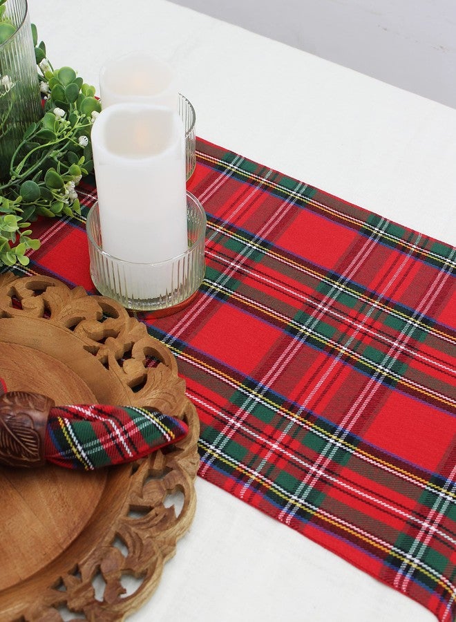 COTTON CRAFT Christmas Table Runner - Xmas Tartan Plaid Festive Tablerunner - Pure Cotton Gingham Buffalo Check Reusable Decorative Holiday Party Celebration Table Décor – 13x72 Inch – Red Green Multi - Image 5