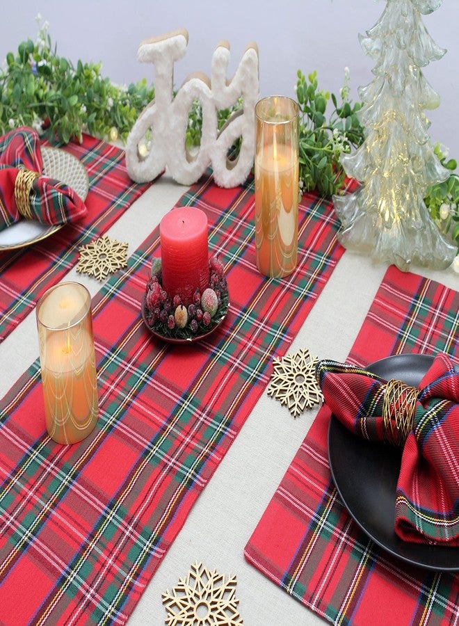 COTTON CRAFT Christmas Table Runner - Xmas Tartan Plaid Festive Tablerunner - Pure Cotton Gingham Buffalo Check Reusable Decorative Holiday Party Celebration Table Décor – 13x72 Inch – Red Green Multi - Image 4