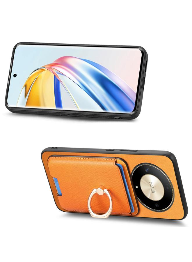 Green Tiger Case For Honor X9C Retro Cross Leather Ring Vertical Insert Card Bag MagSafe Phone Case - Image 4