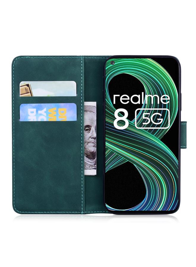 erorex Case For Realme 8 5G/V13 5G/Q3 5G/Q3i 5G Skin Feel Pure Color Flip Leather Phone Case - Image 4