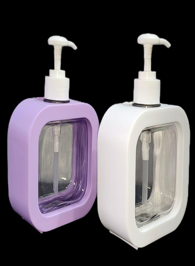 Square Refillable Pump Dispenser Bottles – Pack of 2 | Stylish Liquid Soap, Shampoo, Lotion & Handwash Dispenser | Durable Leakproof Bathroom & Kitchen Container Set - Image 5