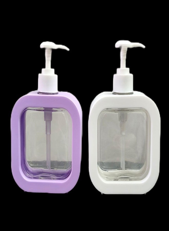Square Refillable Pump Dispenser Bottles – Pack of 2 | Stylish Liquid Soap, Shampoo, Lotion & Handwash Dispenser | Durable Leakproof Bathroom & Kitchen Container Set - Image 4