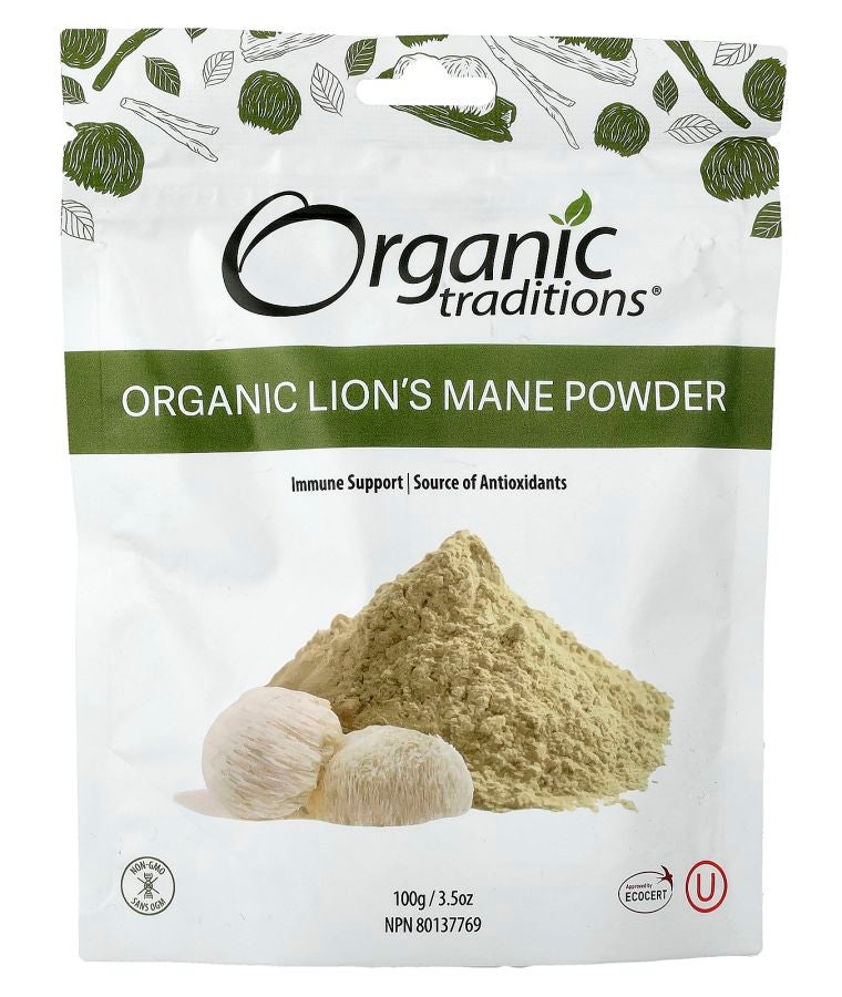 Organic Traditions Organic Lion's Mane Powder 3.5 oz (100 g)