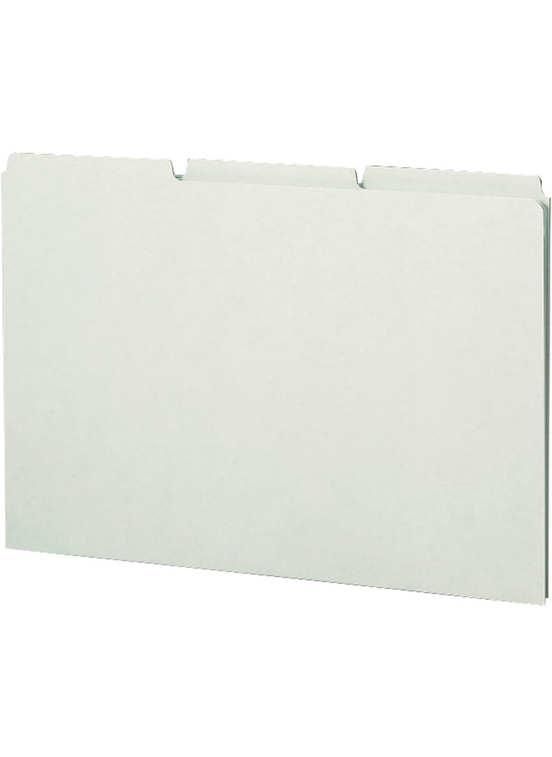 Smead Smead Pressboard Guides 13Cut Tab Blank Legal Size GrayGreen 50 per Box 52334  - Image 1