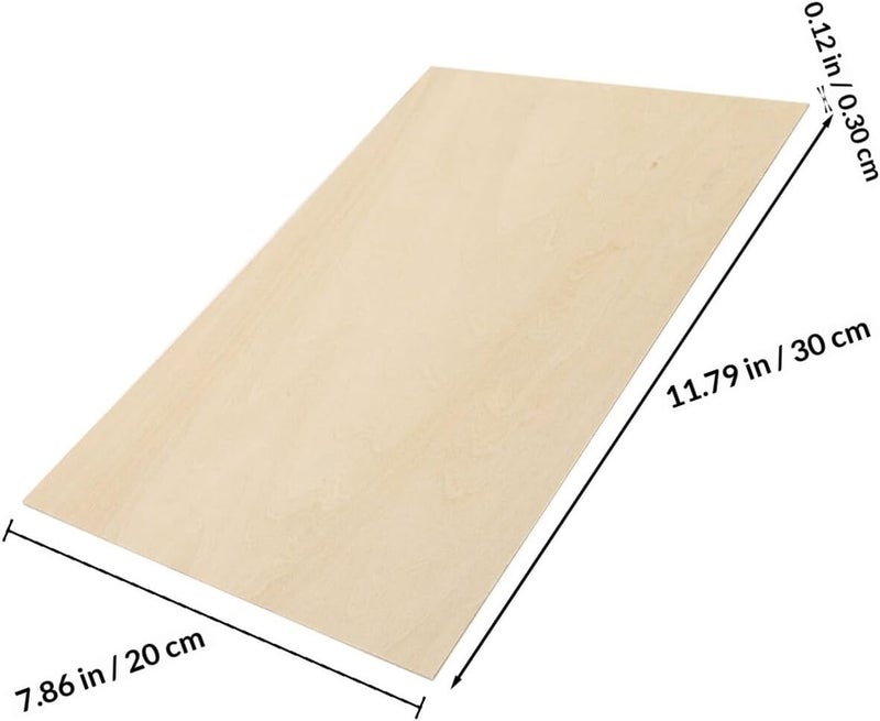 Beaupretty 5 Pcs Basswood Plywood 300x200x3mm Unfinished Wood Pieces for Pyrography and DIY Crafts, Lightweight Basswood Layer Board for Wood Burning and Model Making - Image 2