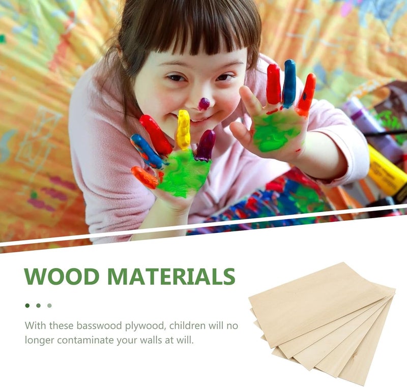 Beaupretty 5 Pcs Basswood Plywood 300x200x3mm Unfinished Wood Pieces for Pyrography and DIY Crafts, Lightweight Basswood Layer Board for Wood Burning and Model Making - Image 5