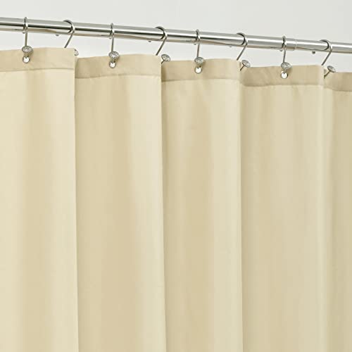 ستارة دش قماشية طويلة جداً ALYVIA SPRING مقاومة للماء 72 × 96 ناعمة وخفيفة الوزن مع 3 مغناطيسات قابلة للغسل في الغسالة 72 × 96 كريمي