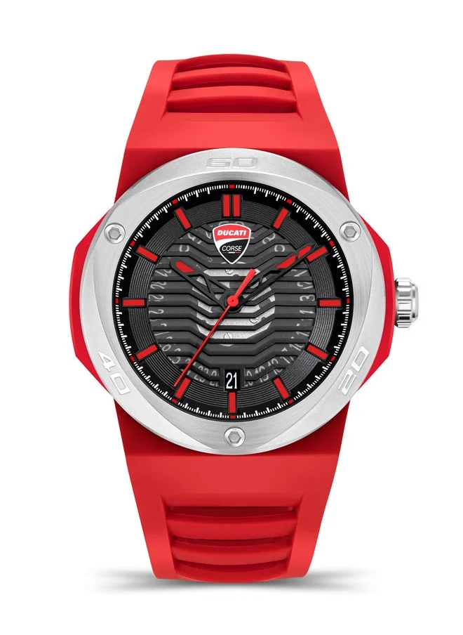 Ducati Corse Ducati Tradizione Red Silicon Strap Watch For Men Water Resistant 10 Atm - DTWGN0000507