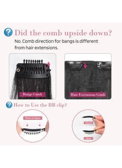 REECHO Long Side Air Bangs Wavy Curly Clip In Bangs Front Side Bangs For Women Daily Use 2 Pcs Set Long Templesmedium Brown With Highlights  - Image 4