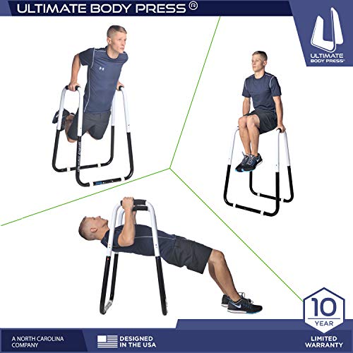 Ultimate Body Press Dip Bar Fitness Station - Adjustable Width Folding Dip Stand with Angled Grips, Stable Leveling and Easy Storage - Image 3