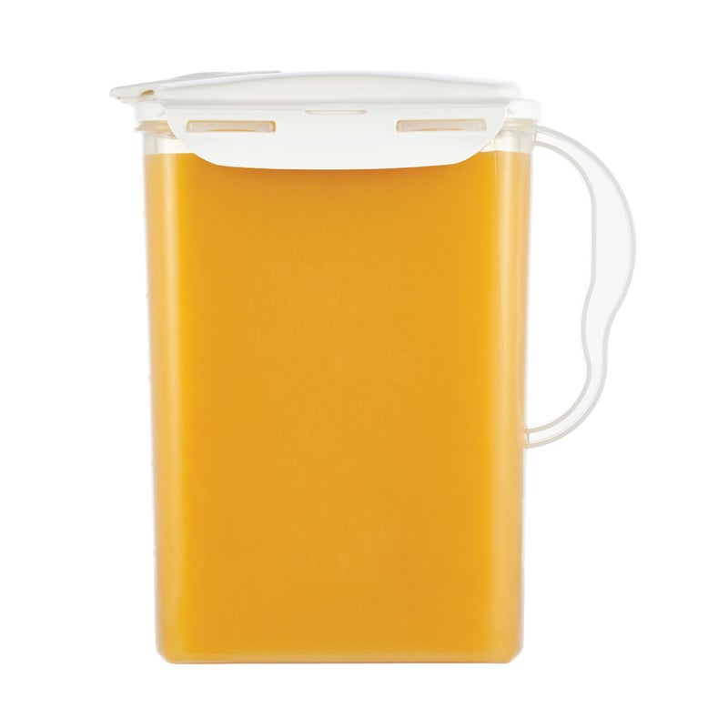 LocknLock Aqua Fridge Door Water Jug with Handle BPA Free Plastic Pitcher with Flip Top Lid Perfect for Making Teas and Juices 3 Quarts Ivory